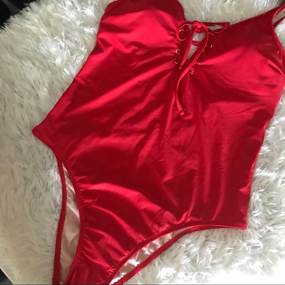 NEW One Piece Lace Up Swimsuit cheeky
